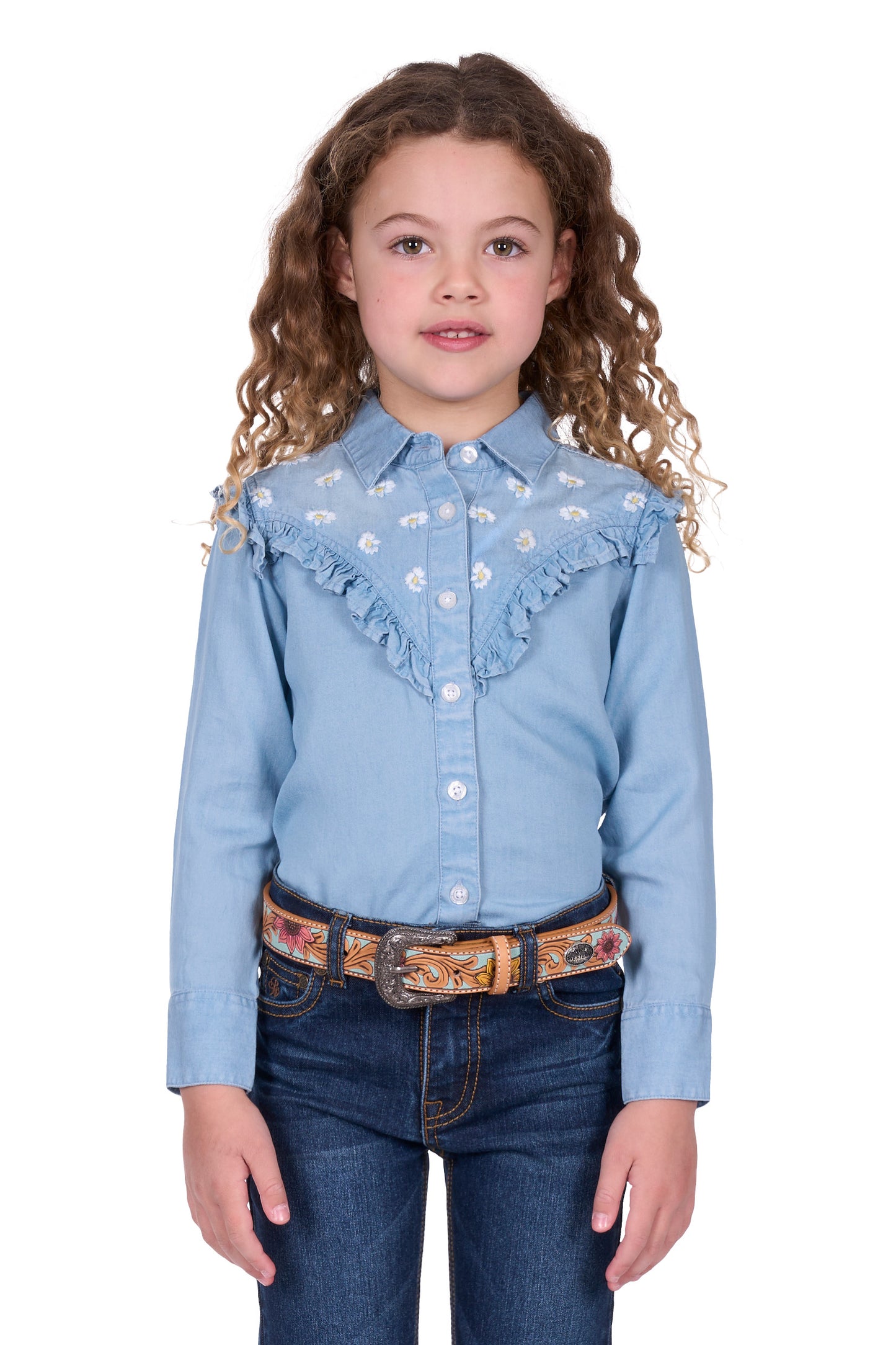 Pure Western Girl's Pheobe L/S Shirt
