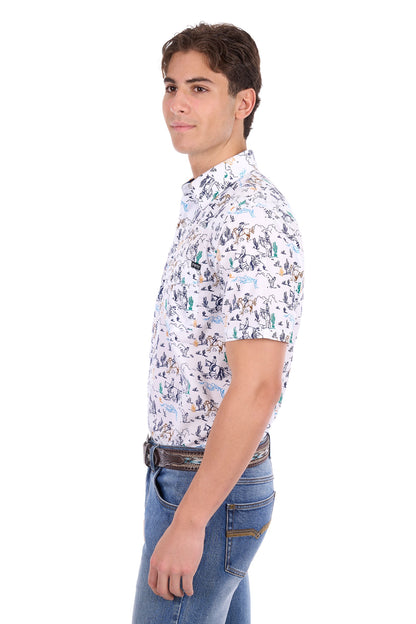 Pure Western Men’s Mike Print Western Ss Shirt