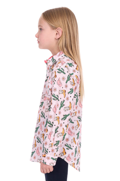 Hard Slog Girls Cleo 1/2 Placket L/S Shirt