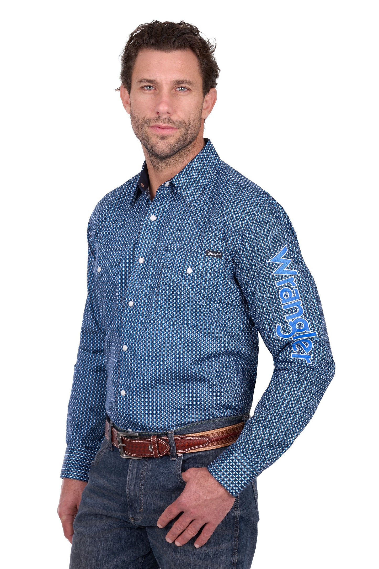 Wrangler Men's Kyle Logo L/S Shirt