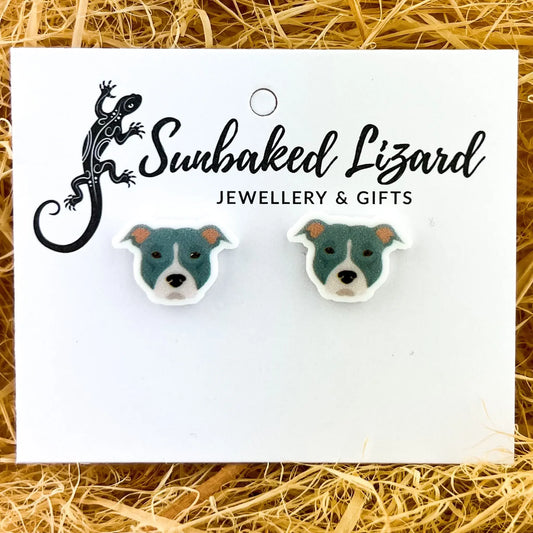 Sunbaked Lizard Blue Staffy Studs