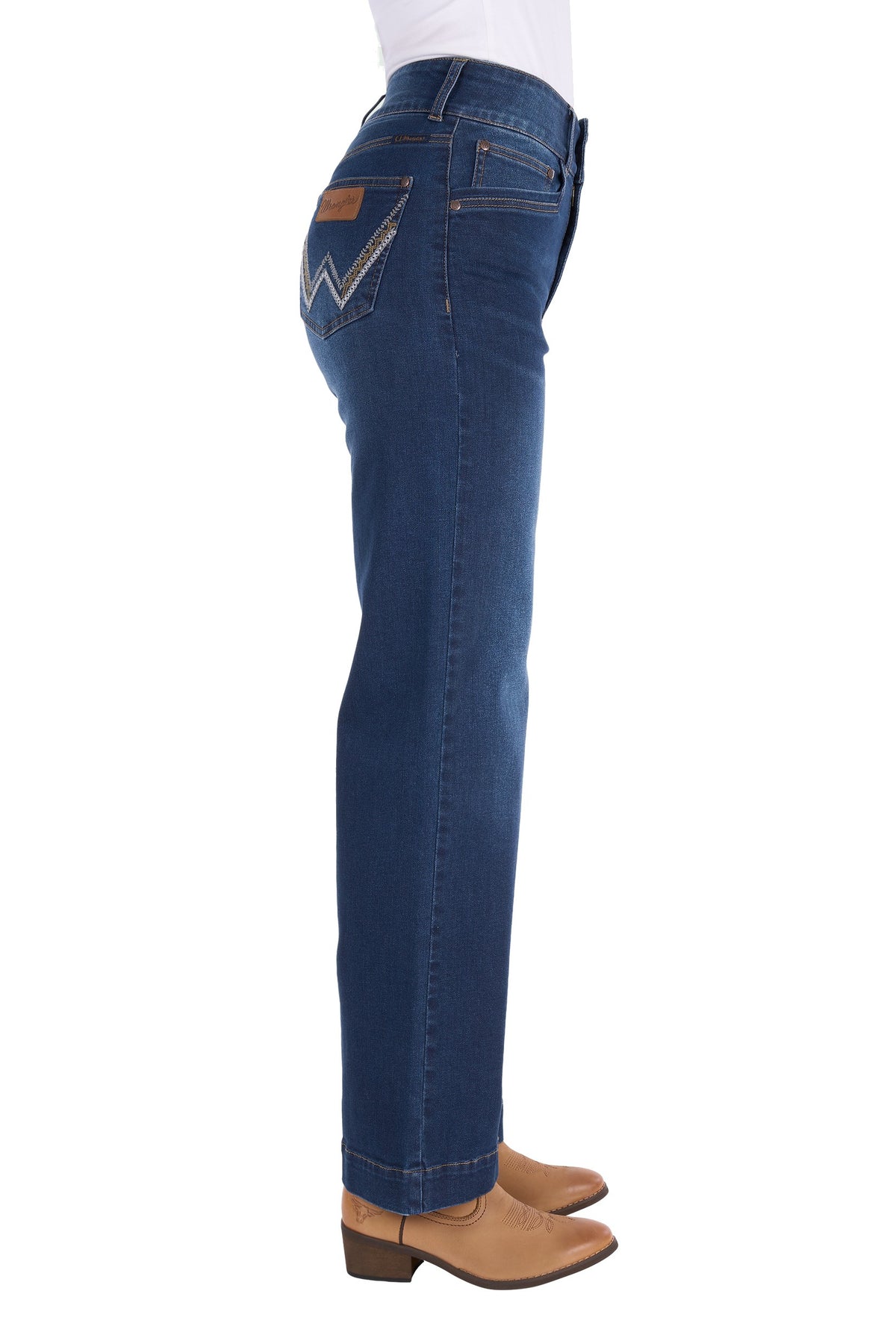 Wrangler Women's Chloe High Rise Wide Leg Jean - Old Indigo - 30L