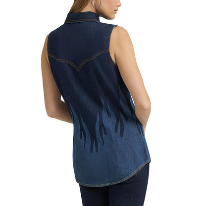 Wrangler x Lainey Wilson Women's Flame Sleeveless Denim Shirt