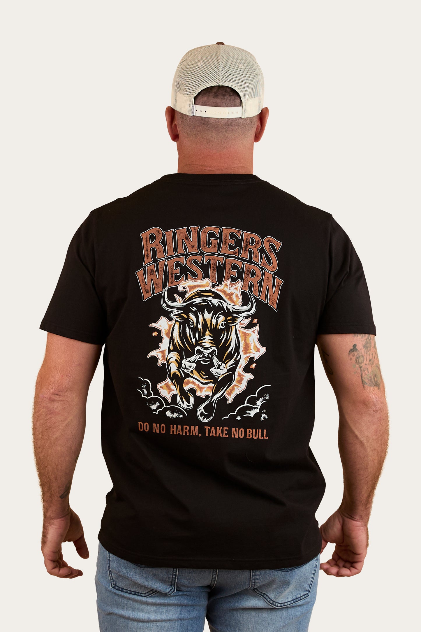 Ringers Western Men's Do No Harm Take No Bull Loose Fit Tee