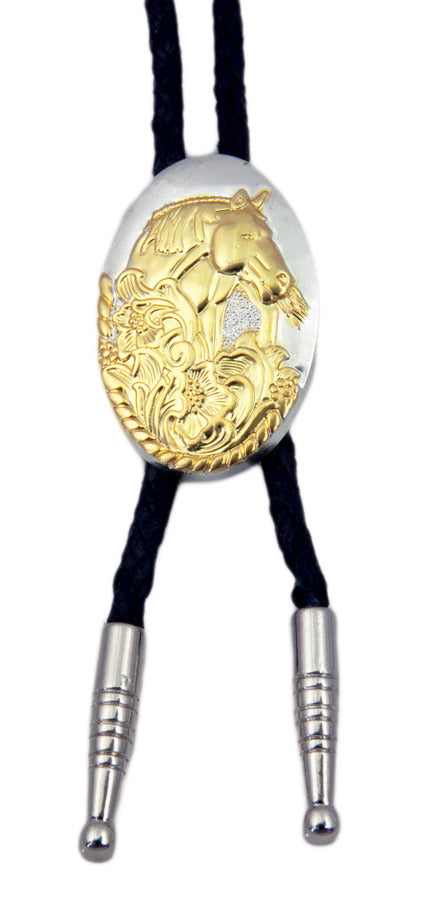 Brigalow Floral Horse Head Bolo Tie