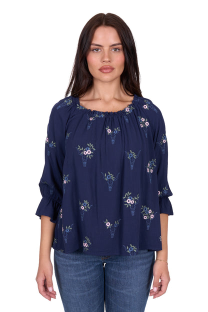Wrangler Women's Camilla 3/4 Sleeve Blouse