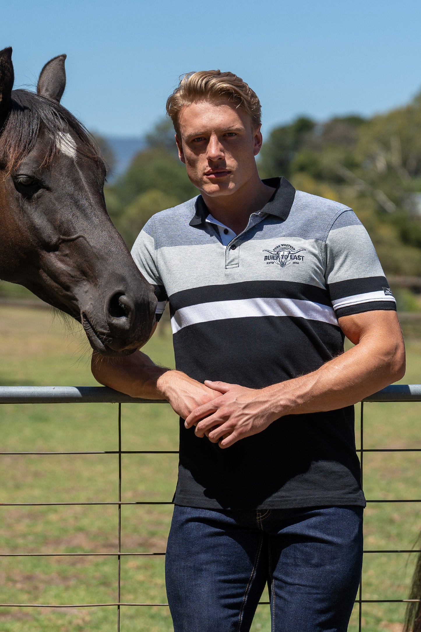 Pure Western Men's Shane Ss Polo