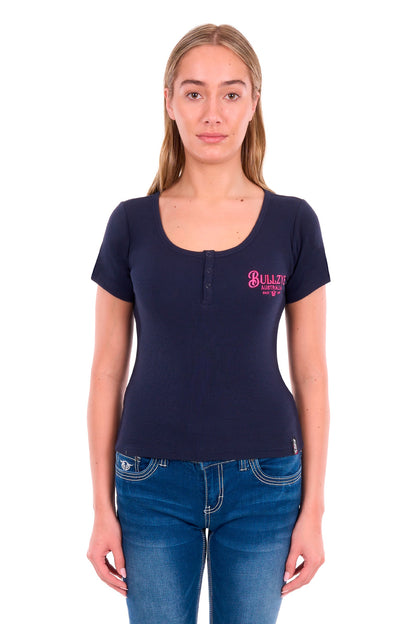 Bullzye Women’s Freda Rib Henley Tee
