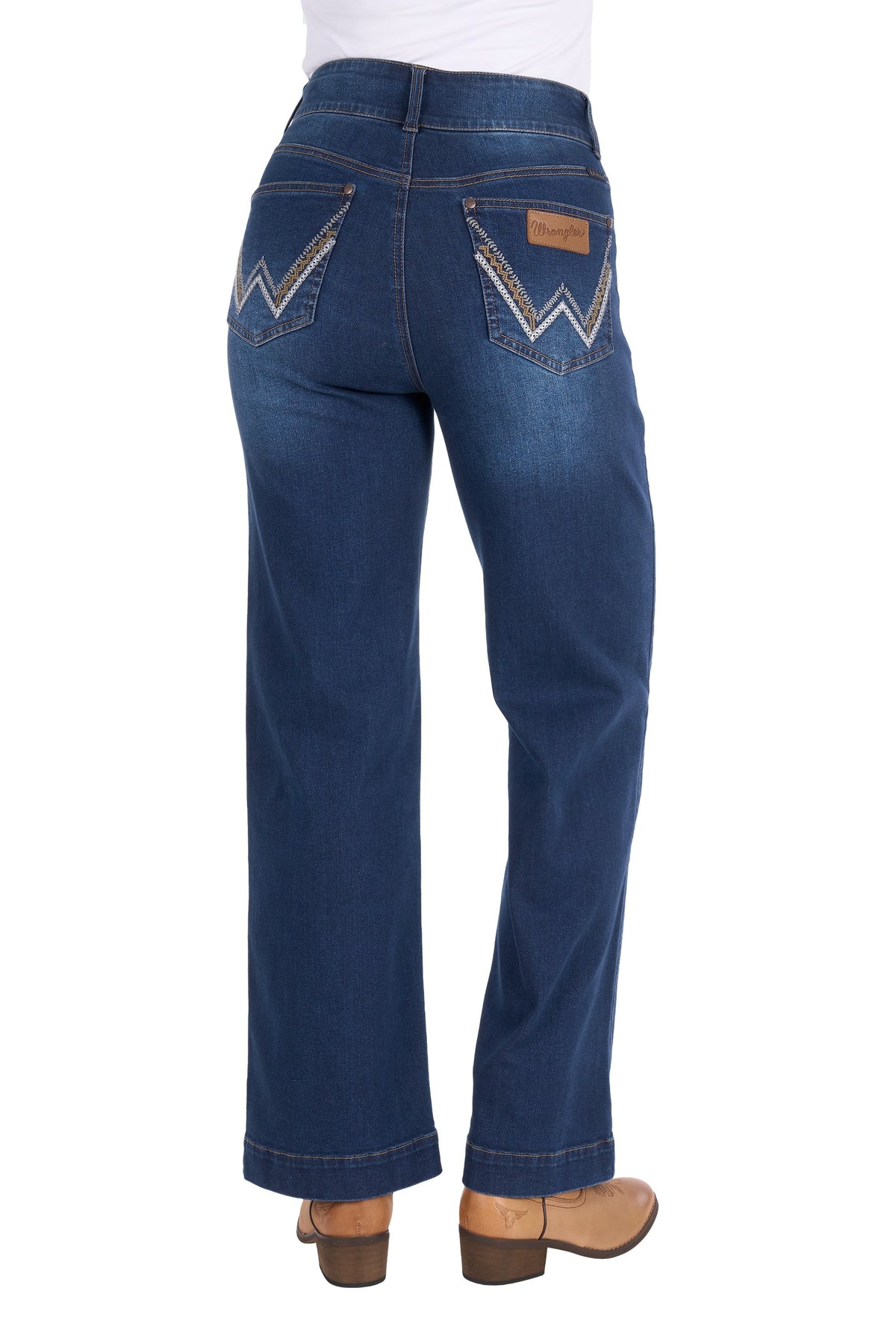 Wrangler Women's Chloe High Rise Wide Leg Jean - Old Indigo - 30L