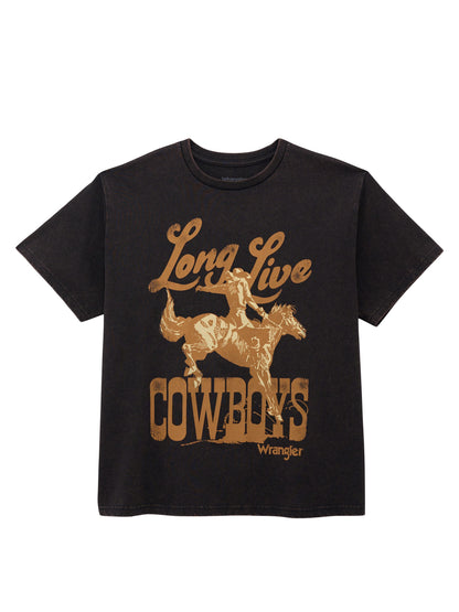 Wrangler Women's Long Live Cowboys Nostalgia Retro Reg Graphic Tee
