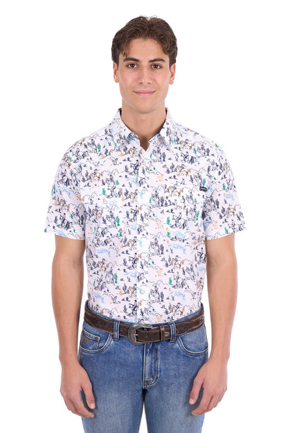 Pure Western Men’s Mike Print Western Ss Shirt
