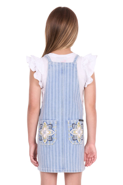 Pure Western Girls Freya Stripe Denim Pinafore Dress