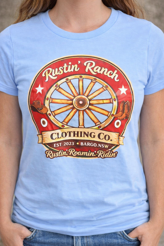 Rustin' Ranch Clothing Co. Women's Wagon Wheel Tee