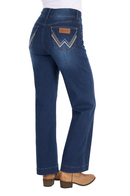 Wrangler Women's Chloe High Rise Wide Leg Jean - Old Indigo - 30L