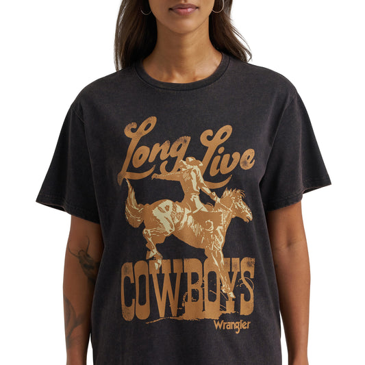 Wrangler Women's Long Live Cowboys Nostalgia Retro Reg Graphic Tee