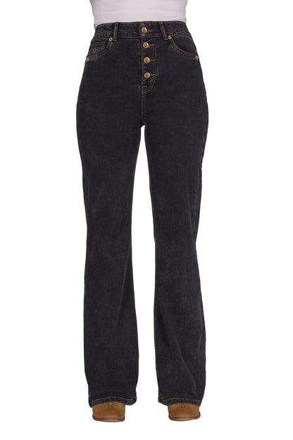 Bullzye Women’s Krystal Button Front Wide Leg Jean - 34L