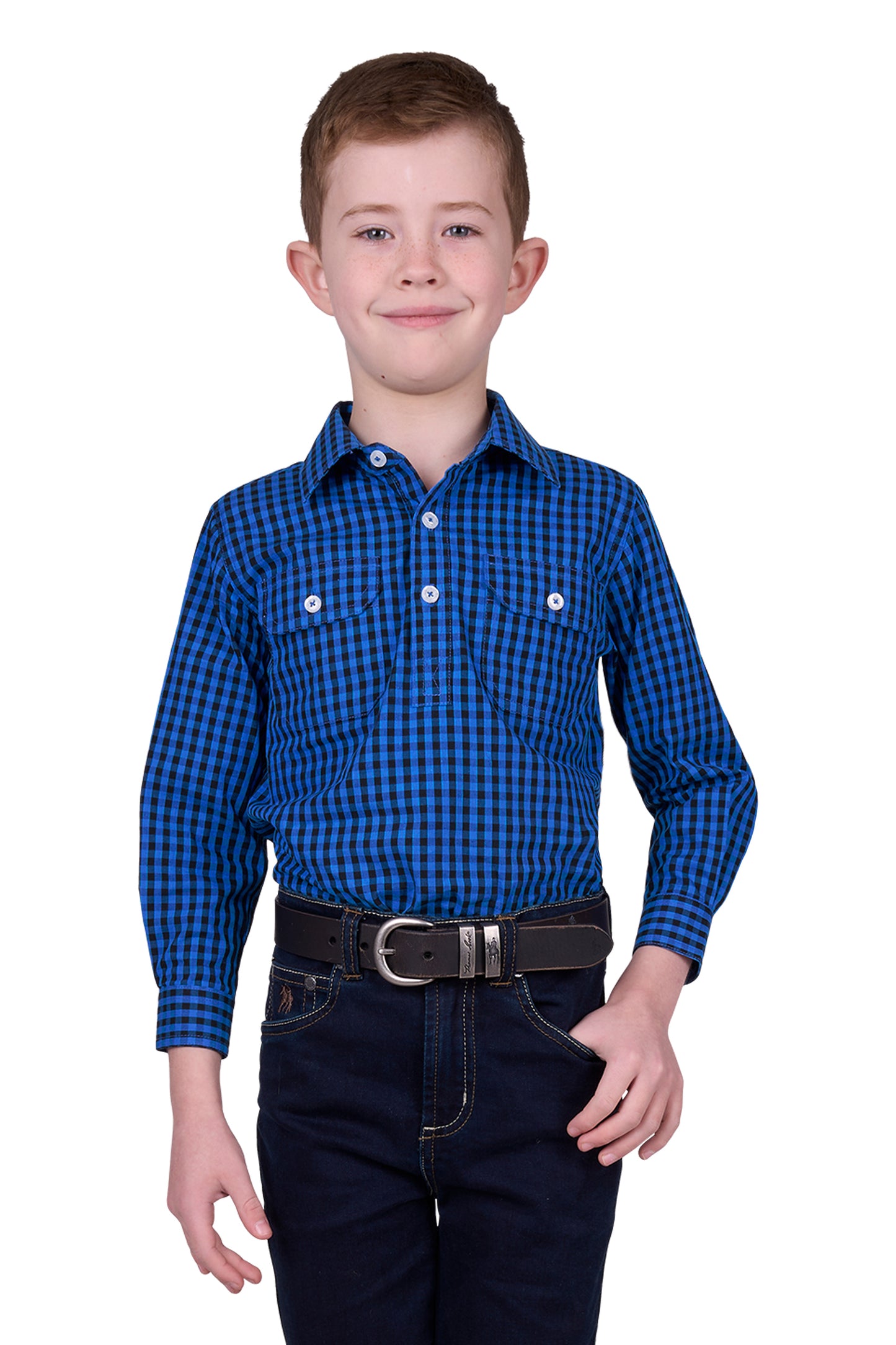 Hard Slog Kids Astell 1/2 Placket L/S Shirt