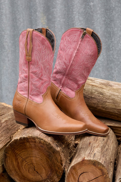 Pure Western Women's Pioneer Boot - Honey/Powder