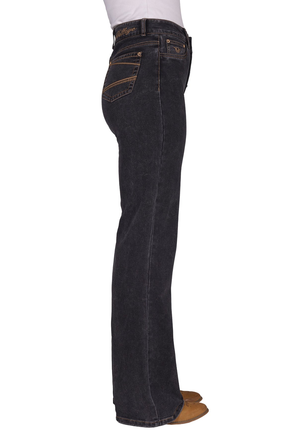 Bullzye Women’s Krystal Button Front Wide Leg Jean - 34L