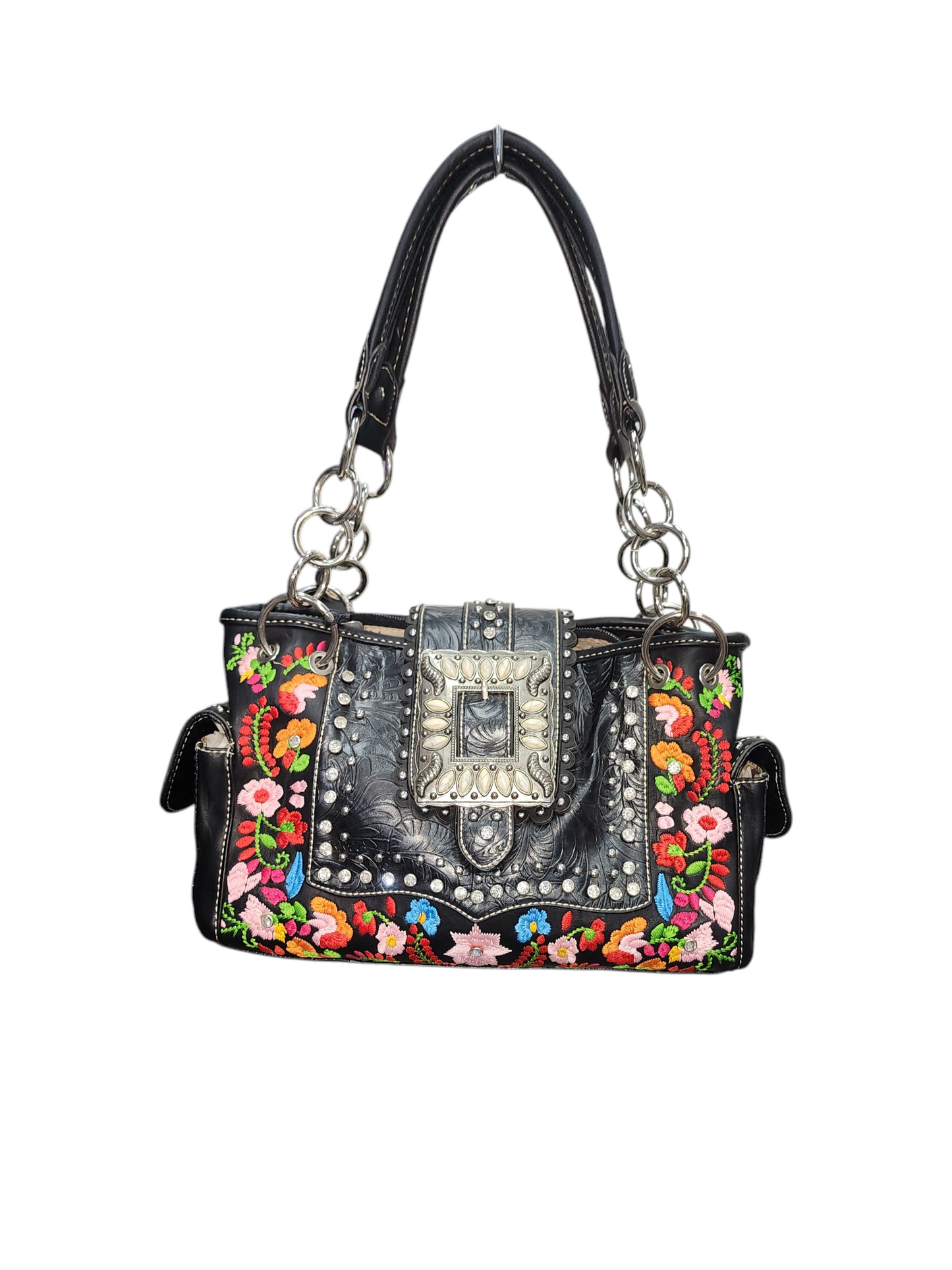 Montana West Buckle with Florals Handbag