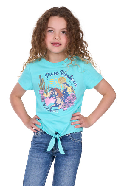 Pure Western Girl's Clover Ss Tee