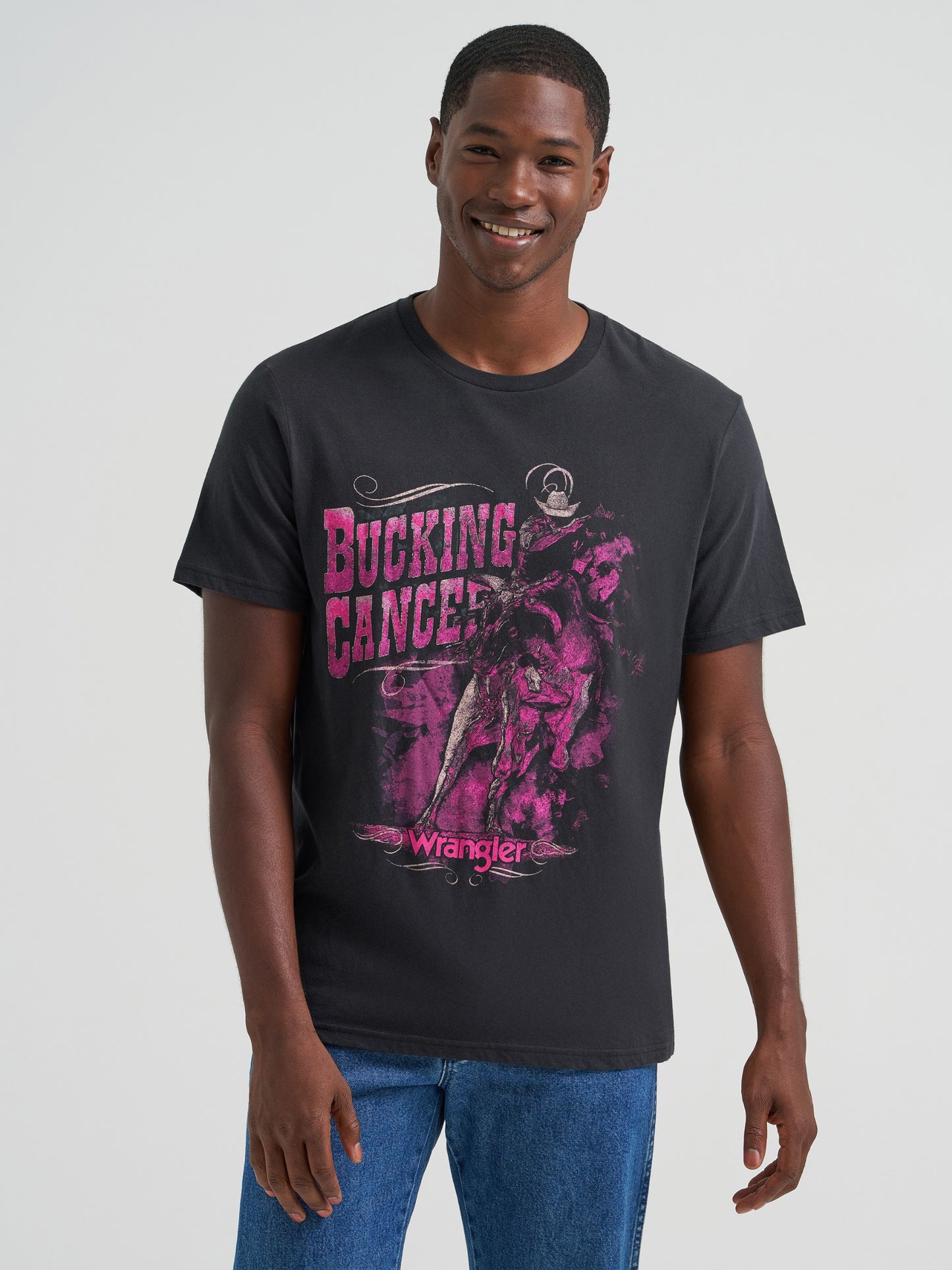 Wrangler Men's Bucking Cancer Ss Tee