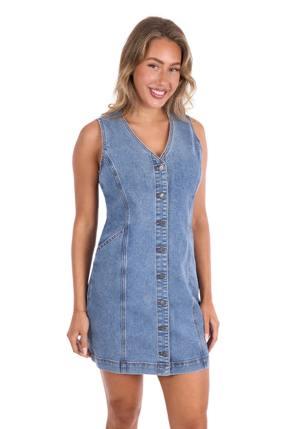 Pure Western Women’s Natasha Sleeveless Denim Dress