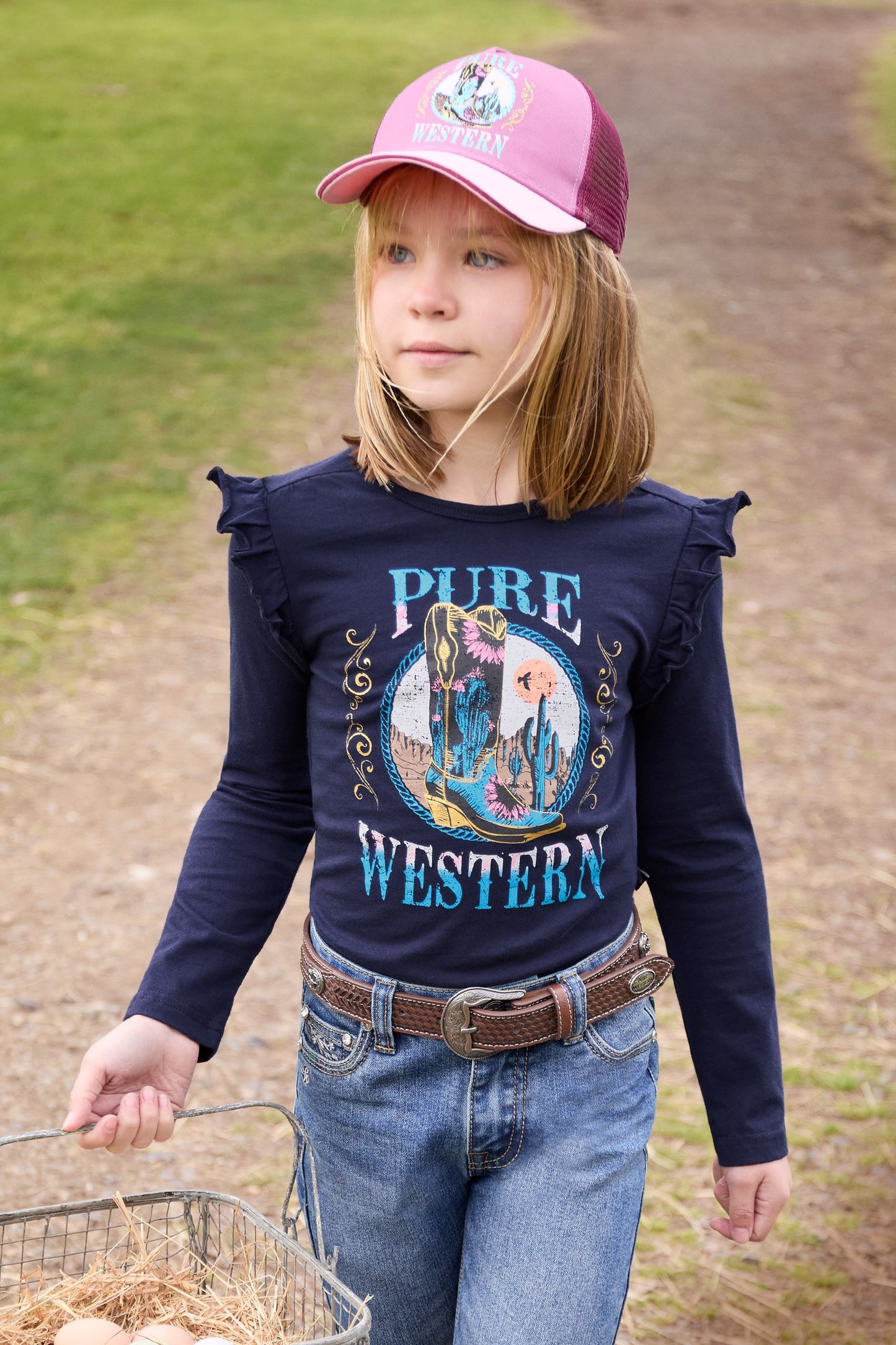 Pure Western Girl's Trinity L/S Tee