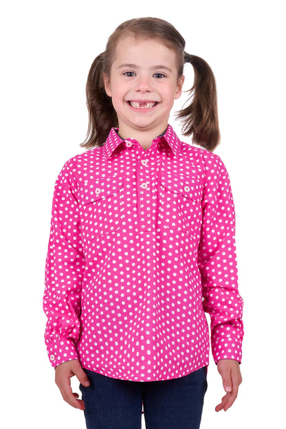 Hard Slog Kids Kelly Half Placket L/S Shirt