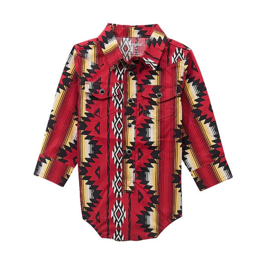 Wrangler Infant Red Multi Print Snap Bodysuit