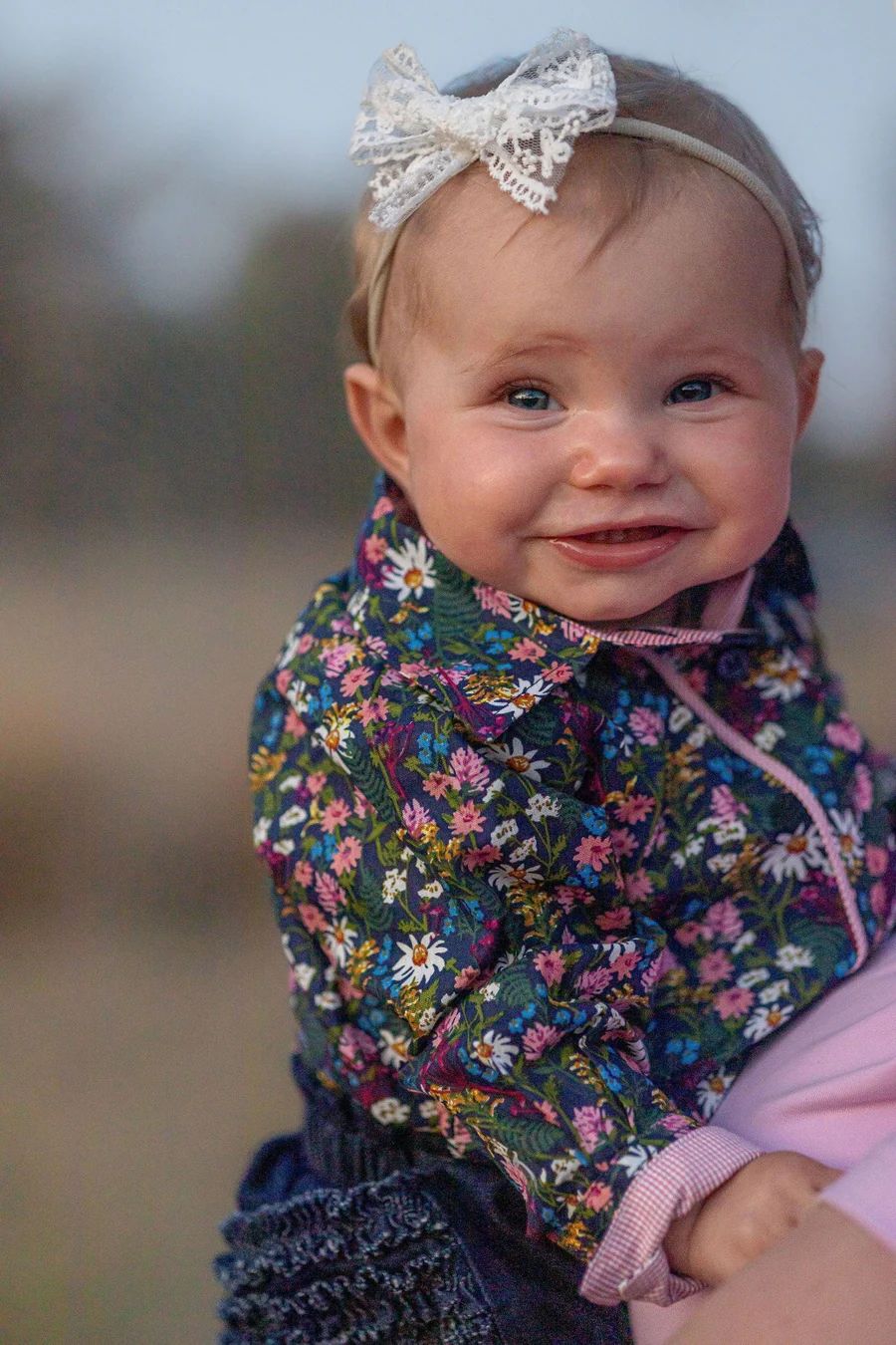 Little Windmill Clothing Co. "Maeve" Flower Garden Long Sleeve Romper