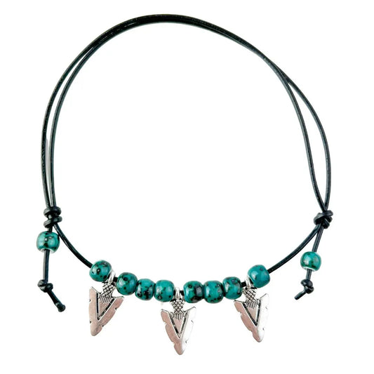 Sunbaked Lizard Charm Arrow Anklet