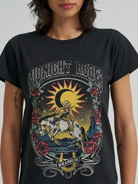 Wrangler Women's Midnight Rodeo Retro Regular Fit Ss Tee