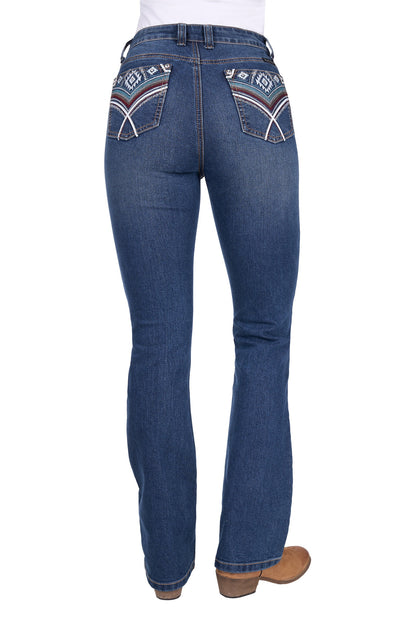 Pure Western Women's Mary Hi Rise Bootcut Jean - 32L