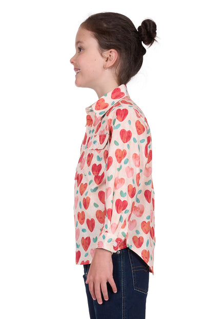 Hard Slog Girls Mira 1/2 Placket L/S Shirt
