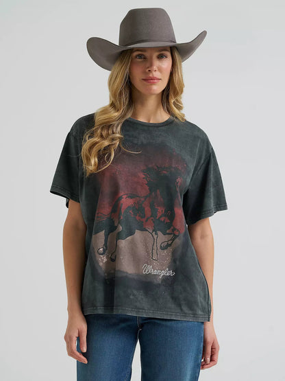 Wrangler Women's Shadow Gallop Girlfriend Graphic Tee