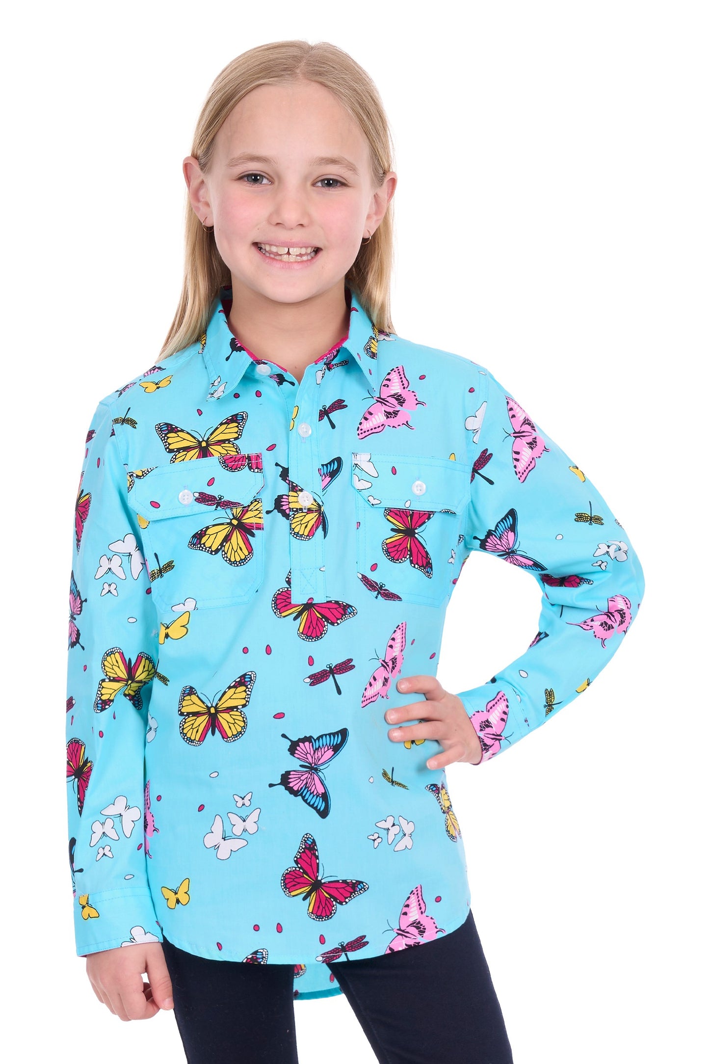 Hard Slog Girl's Iva 1/2 Placket L/S Shirt