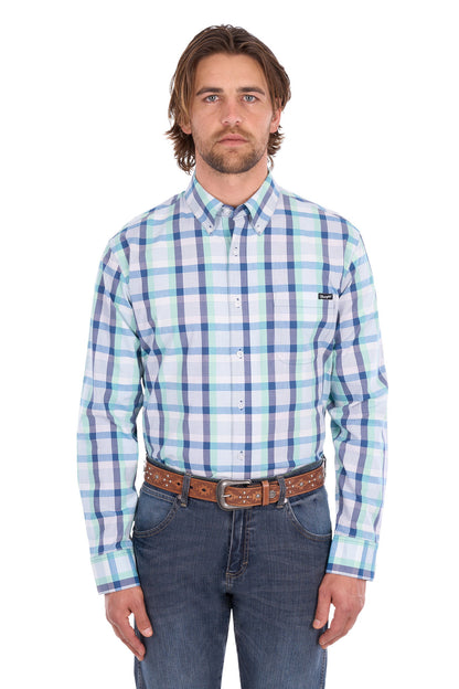 Wrangler Men’s Dale Check 1-Pocket Button Down L/S Shirt