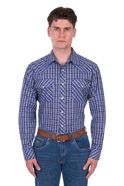 Bullzye Men’s Neil Check Western L/S Shirt