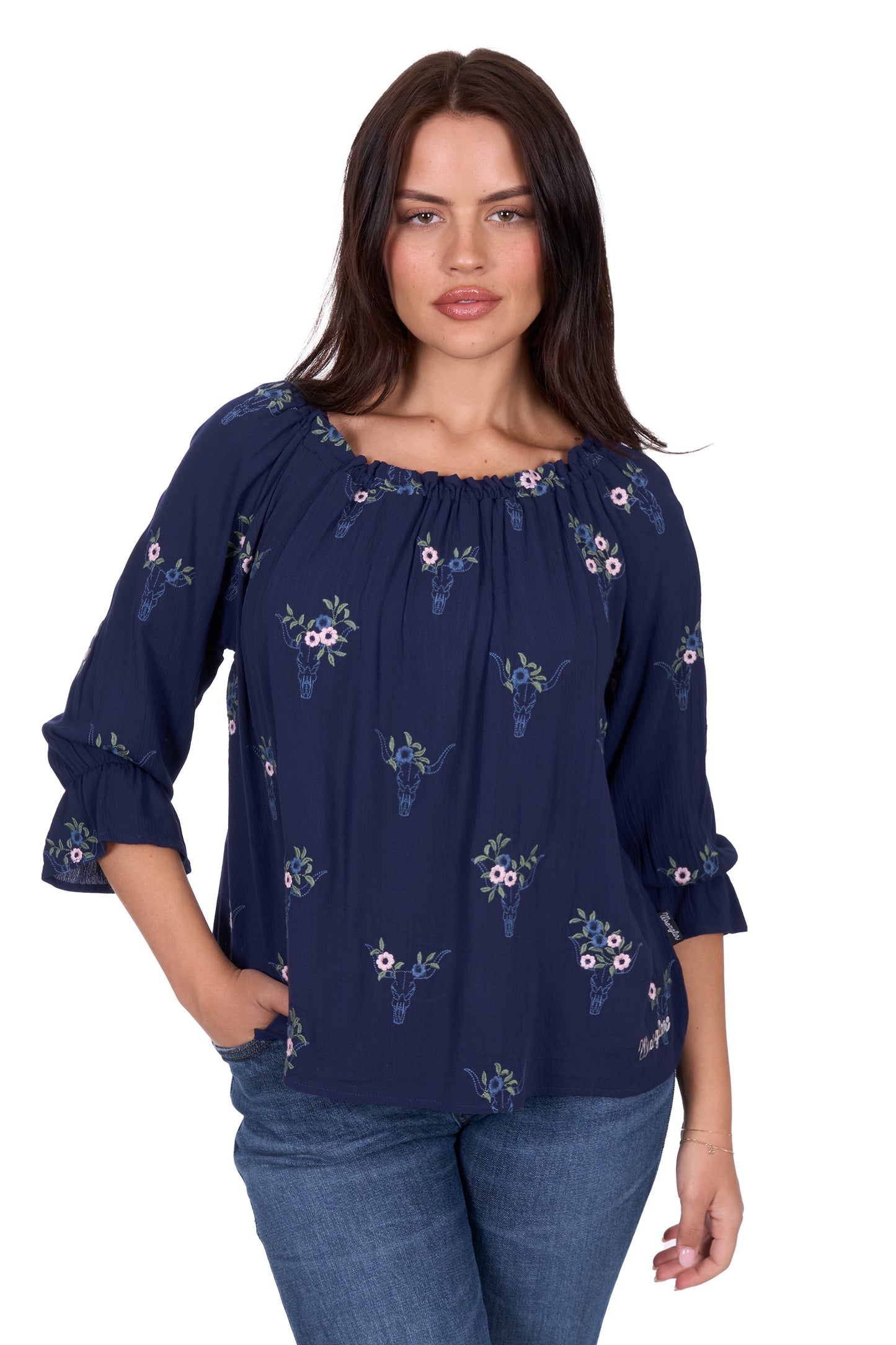 Wrangler Women's Camilla 3/4 Sleeve Blouse