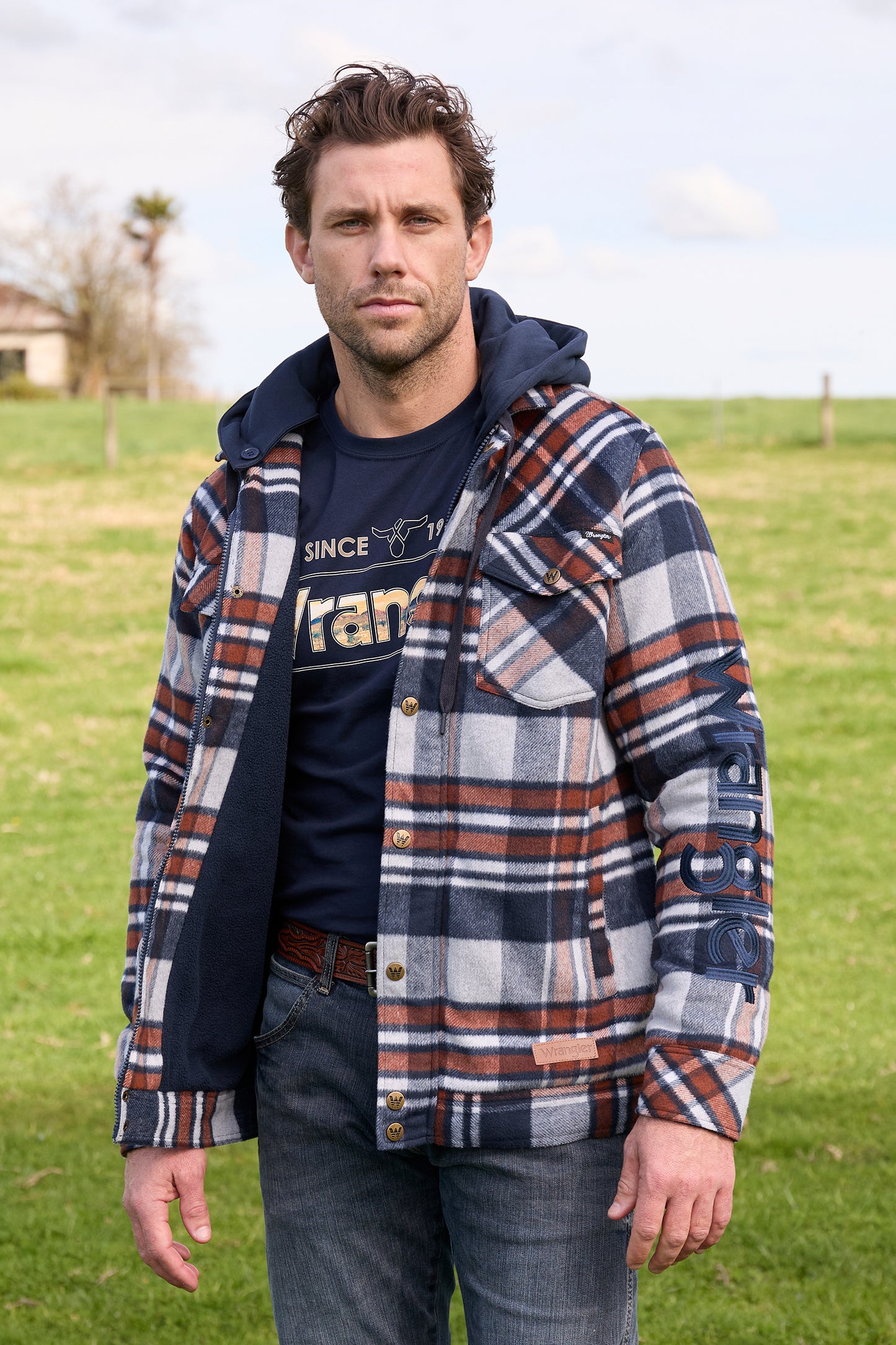 Wrangler Men's Reid Logo Wool Shirt Jacket